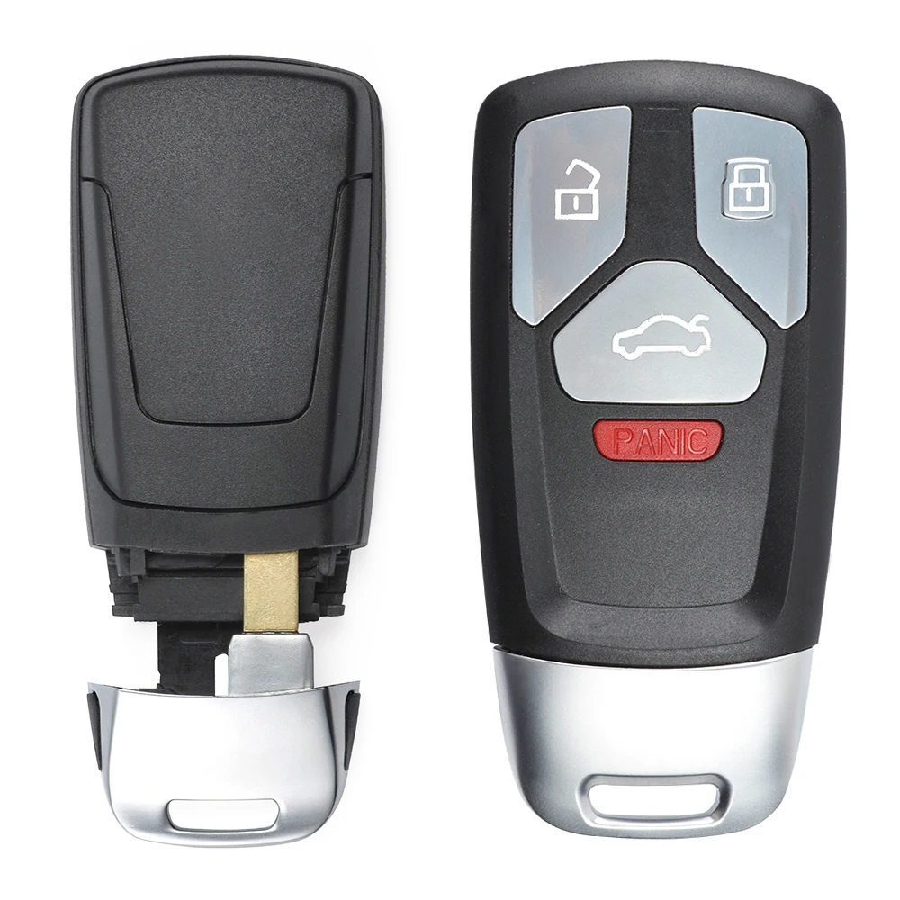 Keyecu смарт 4 кнопки дистанционного ключа оболочки чехол Fob для Audi TT A4 A5 S4 S5 Q7 SQ7 2017
