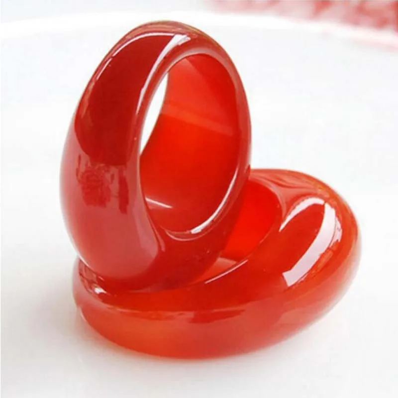 

Natural ice red/green/white chalcedony onyx ring men and women ring jewelry gifts