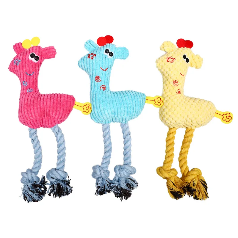 OLN Pet puppies vocal dog toy rope knot bite-resistant corn grain plush molars supplies P18050801 | Дом и сад