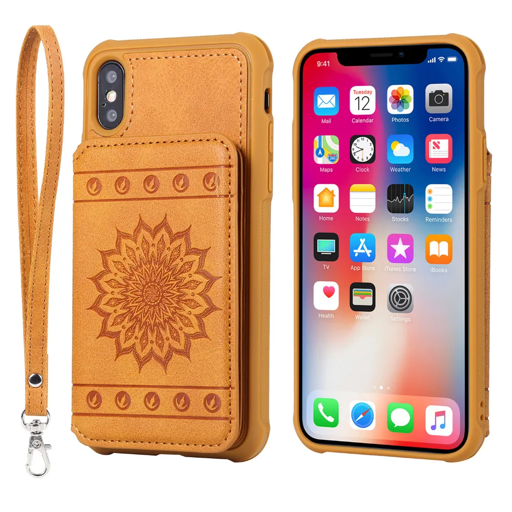 Чехол для iphone X XS из искусственной кожи роскошный чехол кошелек apple iphoneX iphoneXS с
