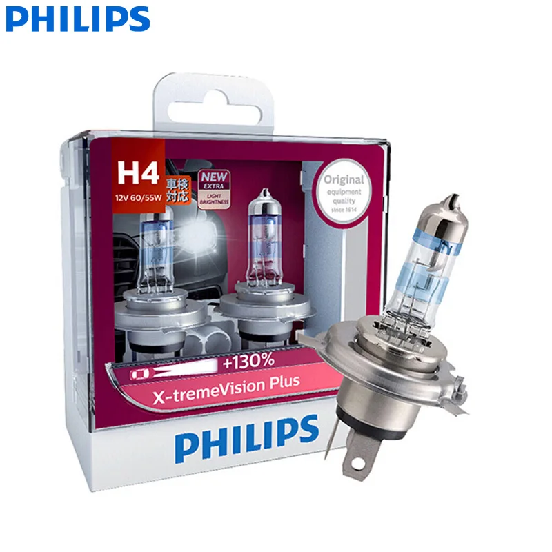 Philips X-treme Vision Plus H1 H4 H7 9003 HB2 12 V XVP 130% более яркие автомобильные галогенные фары Противотуманные фары ECE авто лампы, 2 шт