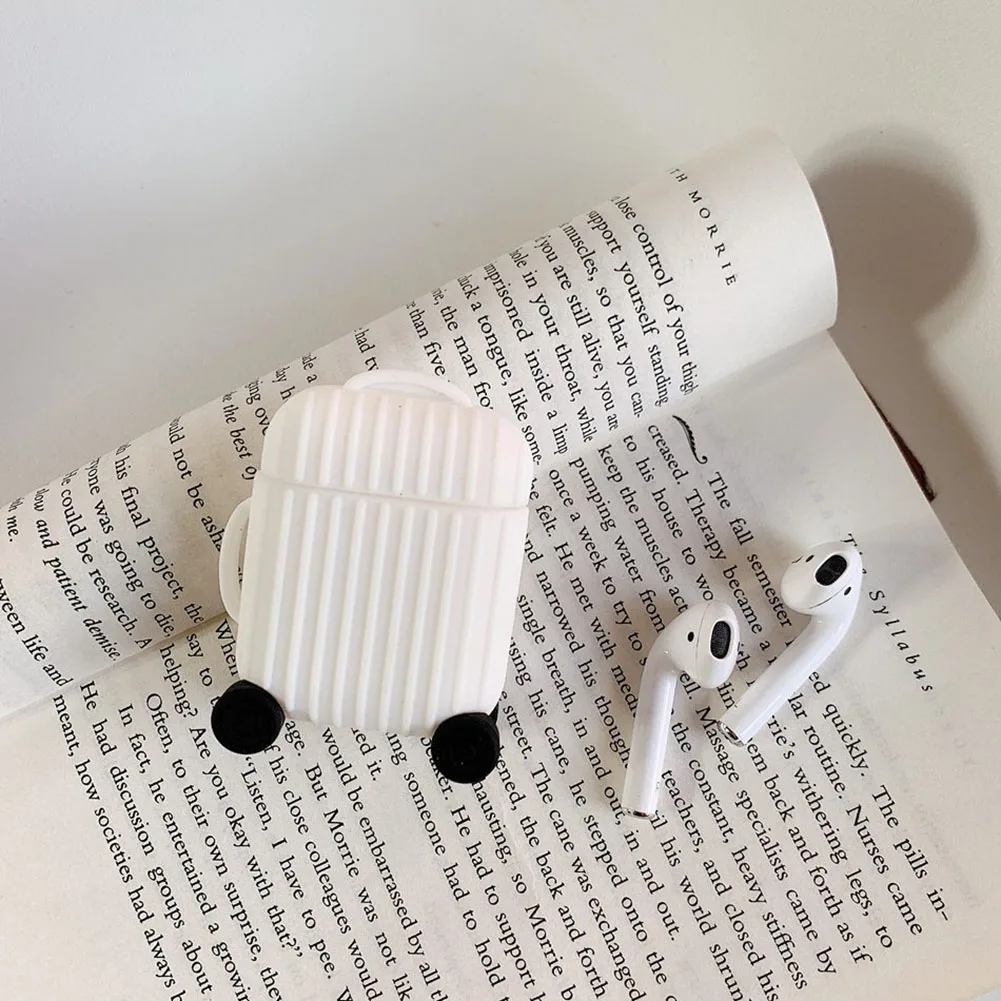 

New Arrival Cute Suitcase Soft Silicone Dustproof Protective Case Cover for Apple Airpods