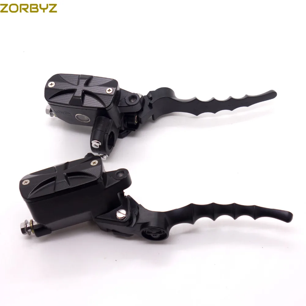 ZORBYZ мотоцикл 7/8 &quot22 мм черный/хром поперечное управление резервуар 14 отверстие