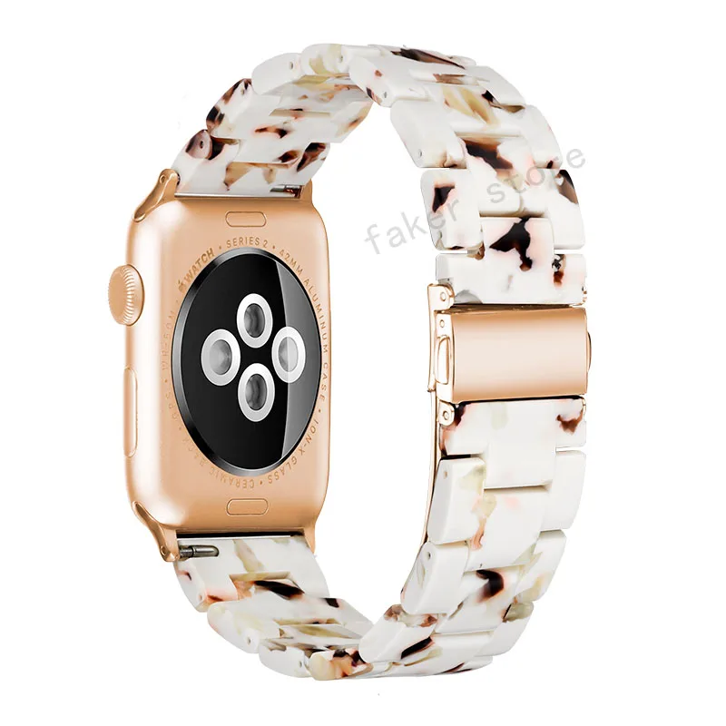 Смола ремешок для apple watch серии 4/3/2/1 размеров 44, 40, 42 мм, 38 мм, браслет для iwatch ремень на запястье часы аксессуары ремешок для часов с нугой и орехами