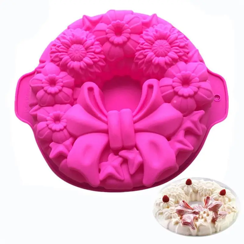 1 шт. форма для торта Бант Цветок 3D силиконовая выпечки инструмент украшения