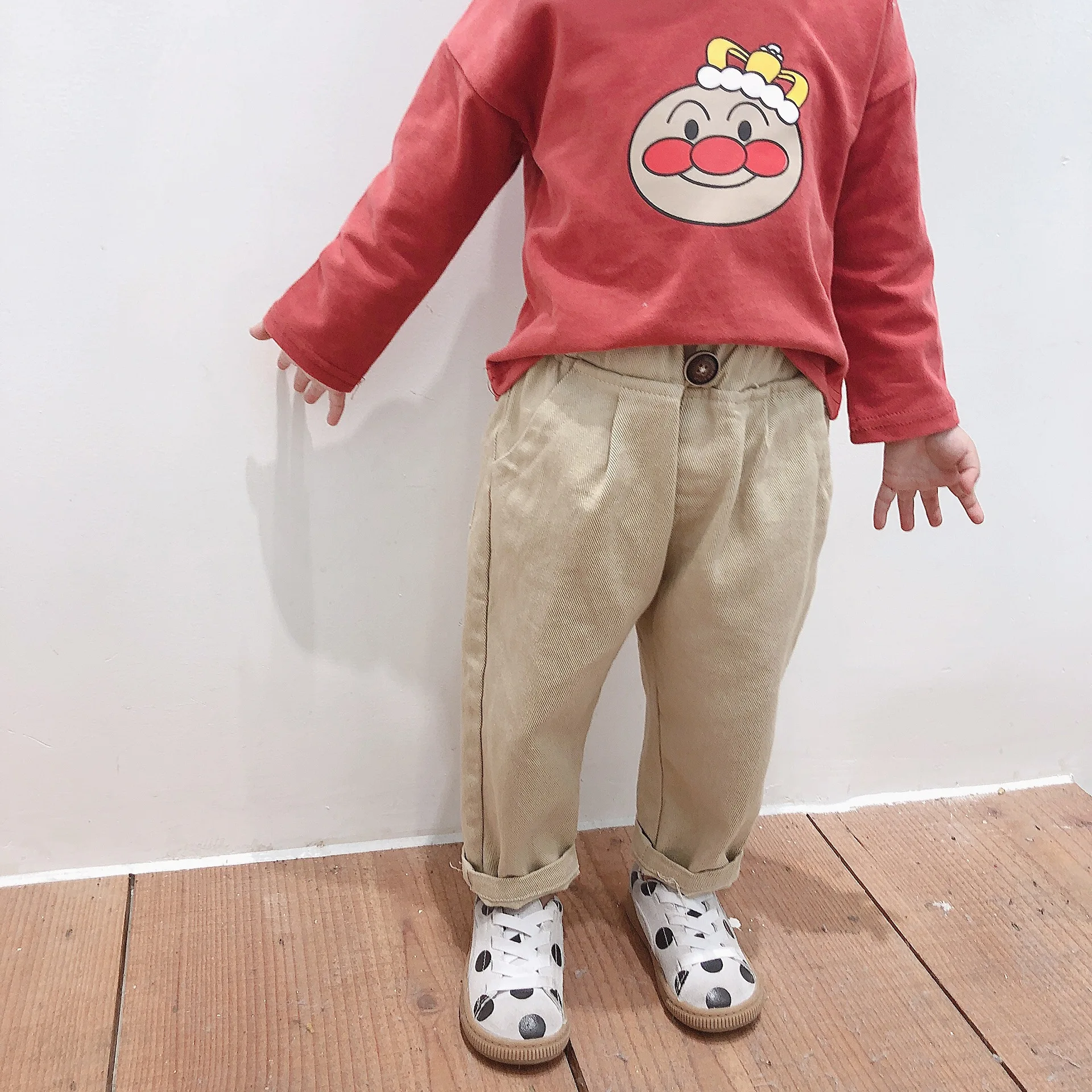 Весна 2019 Детские хлопковые однотонные повседневные штаны универсальные брюки