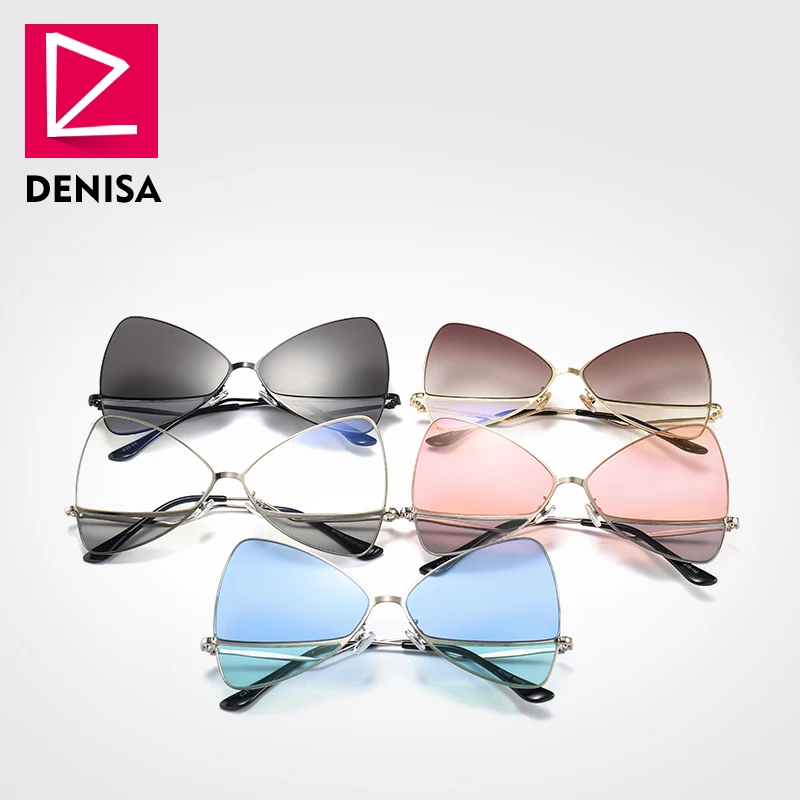 Винтажные градиентные солнцезащитные очки DENISA в форме бабочки модные ретро-очки