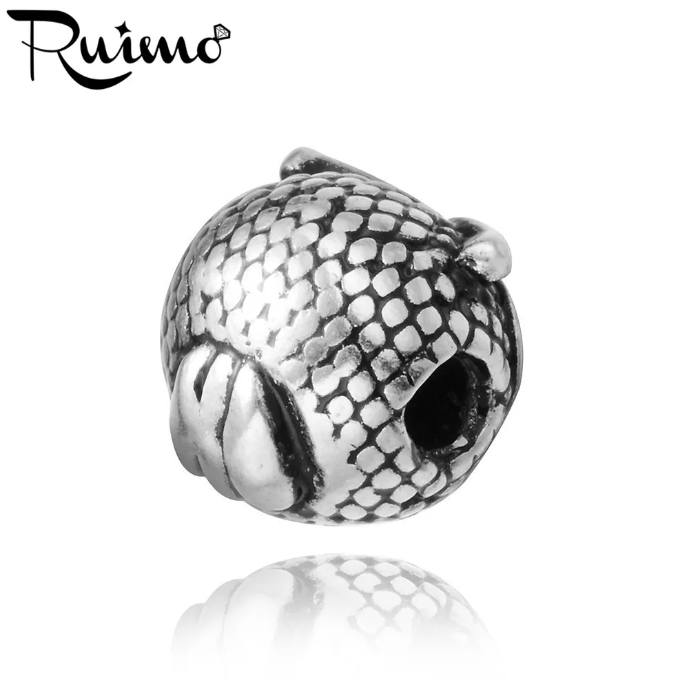 RUIMO винтажные бронзовые 2 мм круглые бусины с головой совы белые циркониевые