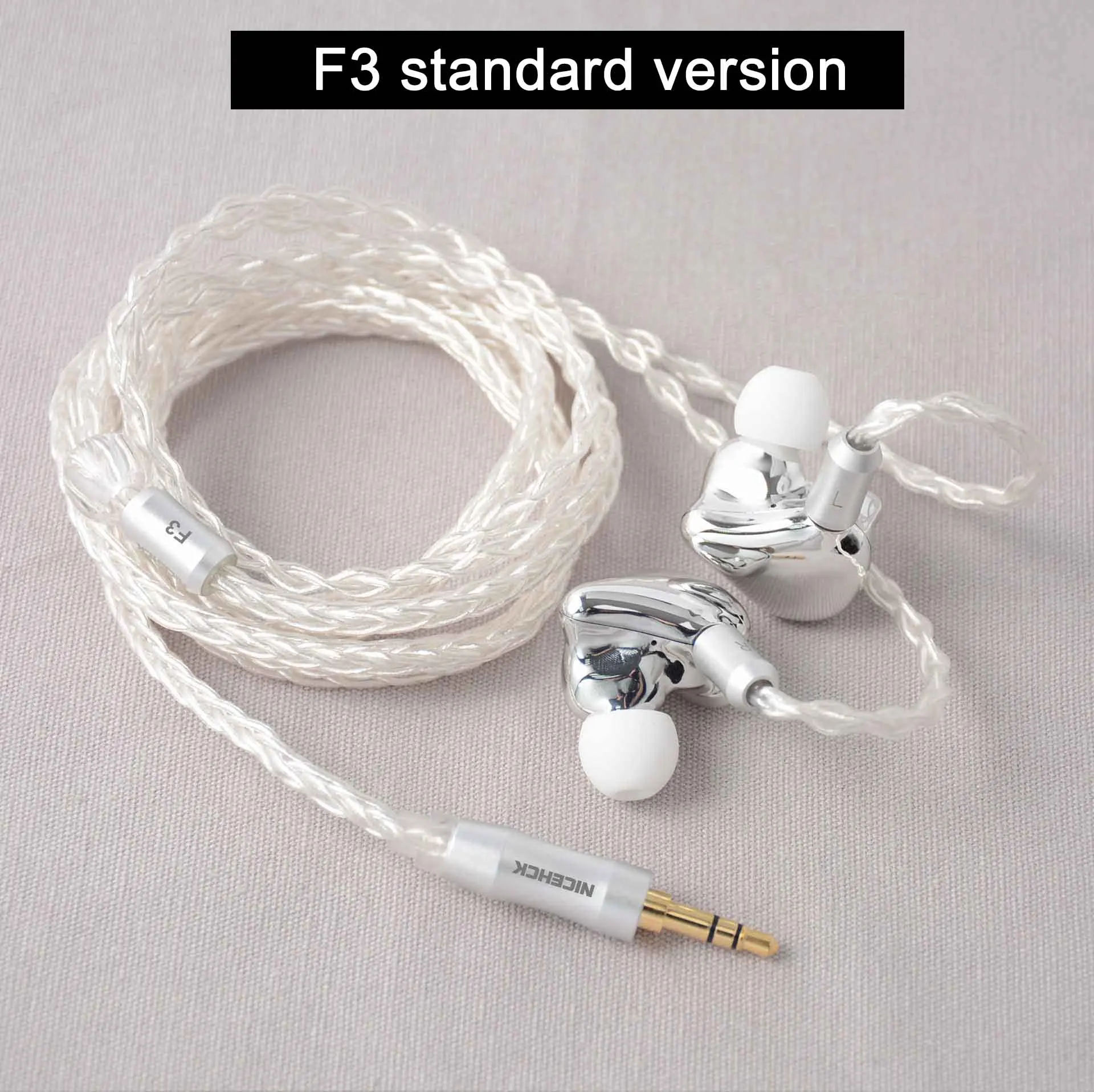 Standard version NICEHCK F3 Pro флагманский плоскостной транзистор привод+ 1BA+ 1DD Hybrid 3 привод в ухо наушники съемный, Hi-Fi, металлическая гарнитура 5 осей CNC процессу - Цвет: Standard version