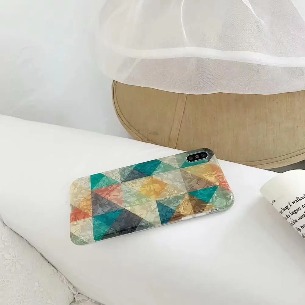 ELALA Glossy Marble Case For iphone X Simple Pattern Glitter diamond Silicone Cover iPhone 7 8 6 Plus XR XS Max | Мобильные телефоны