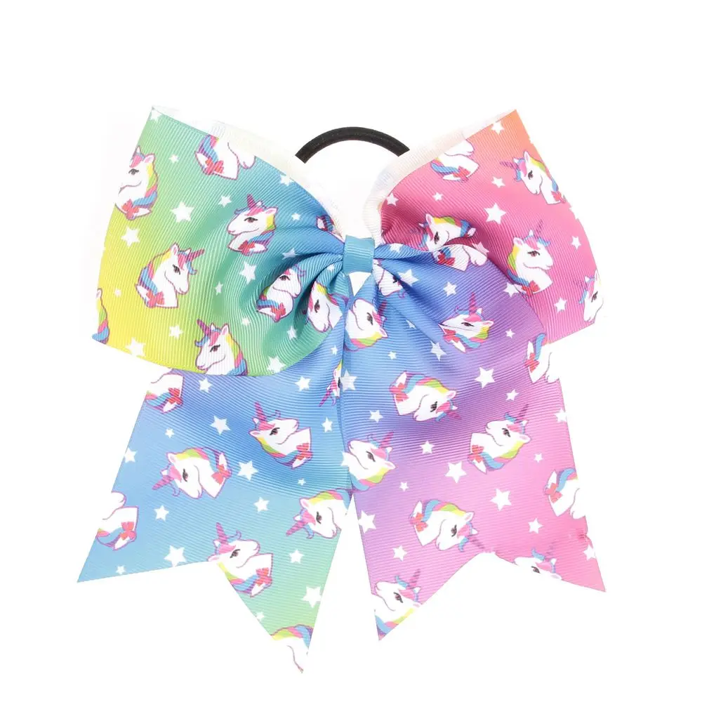 

12pcs/lot New Kids Big Bow Hair Ties Love Heart Unicorn Hair Rope Elastic Hair Bands for Girls Headwear Hair Accessories