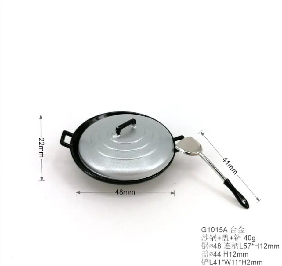 

Dollhouse miniature toy Mini cooking set model three-piece cookware