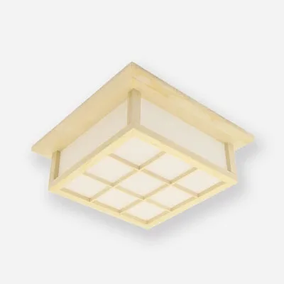 Современный квадратный деревянный потолочный светодиодный светильник из дуба и