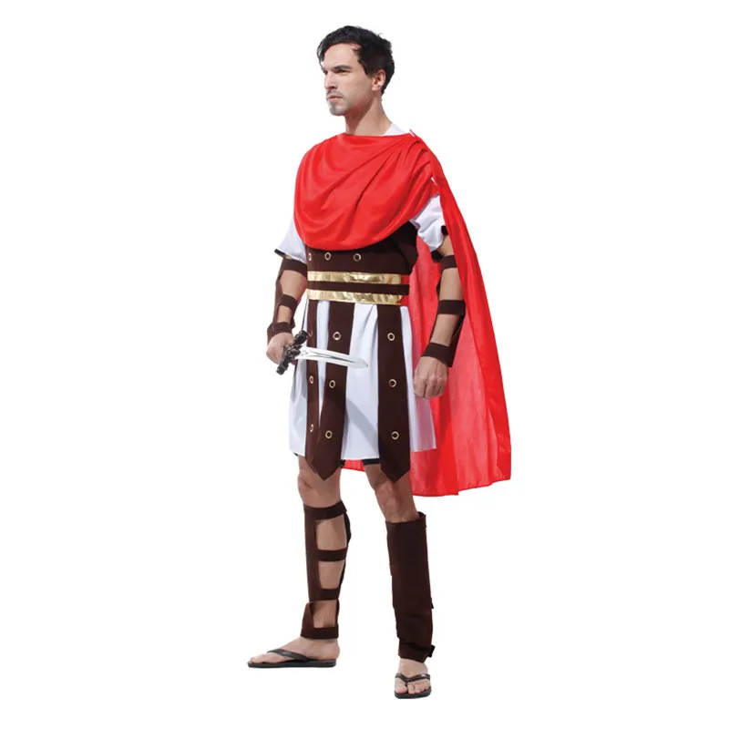 Adult Men Ancient Roman Warrior Costume Spartan Gladiator Soldier Costumes Carnival Purim Halloween Cosplay | Тематическая одежда