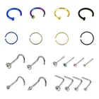 20 шт.лот, кольцо для носа с белым кристаллом для женщин и мужчин, носовые шпильки для пирсинга из нержавеющей стали в стиле панк, модные ювелирные изделия для тела, оптовая продажа