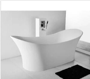 

1750X750X680mm Solid Surface Stone Acrylic Bathtub Freestanding Floor Mounted Integrated Corian Tub WD002