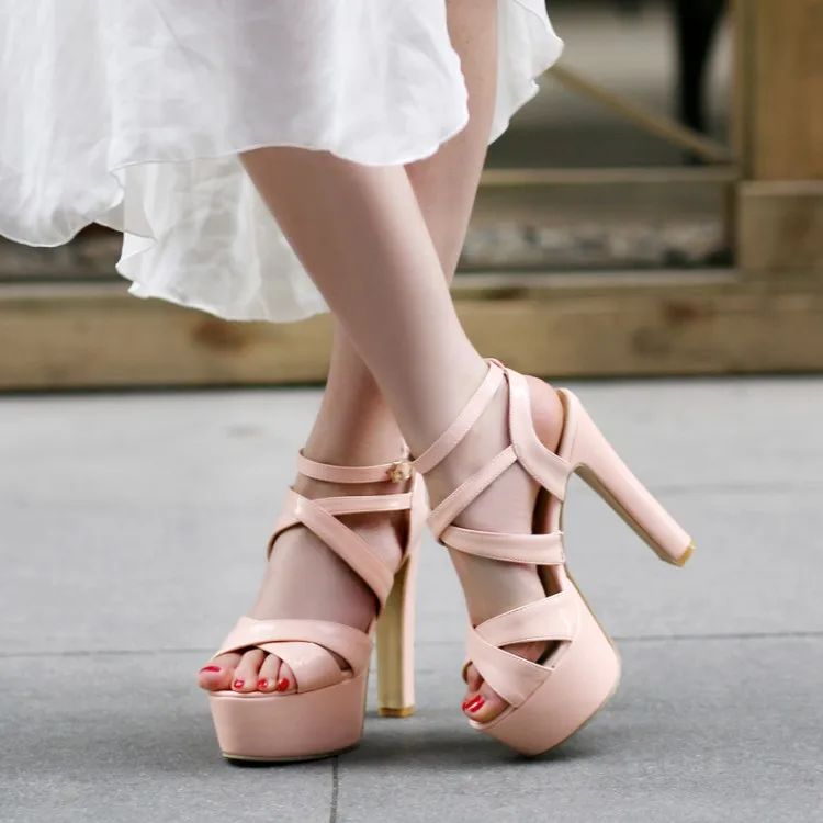 Дамы Сексуальная Толстая Платформа Пряжки Ремня Партии Сандалии Женская Мода