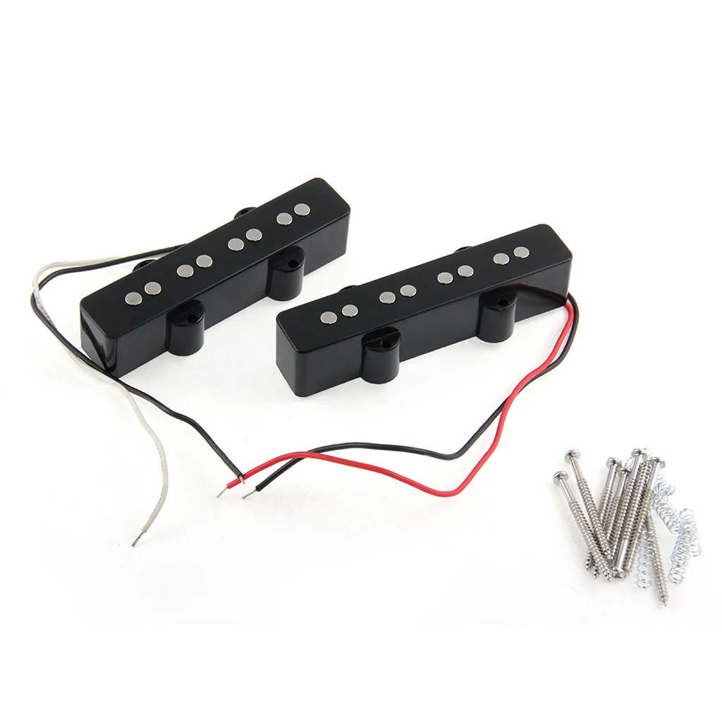 

2 Pieces 4-String Noiseless Open Style Pickup Screws Springs for Jazz Bass Guitar Replacement Parts Black