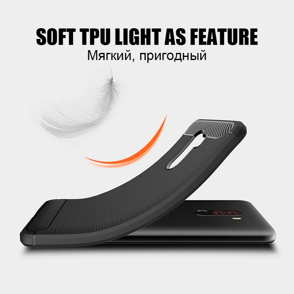 TOMKAS чехол из углеродного волокна для Xiaomi Pocophone F1 Poco маленький силиконовый