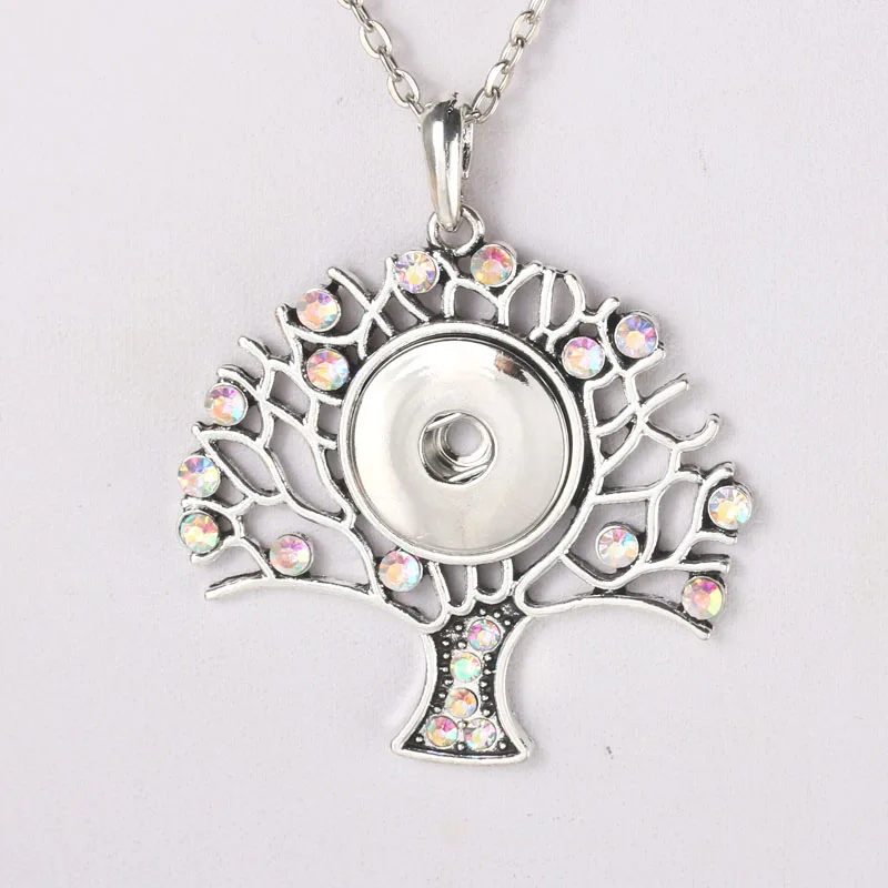Snap Jewelry Tree of Life Pendant Necklace fit 18mm Button Necklaces For Women Chains 5154 | Украшения и аксессуары
