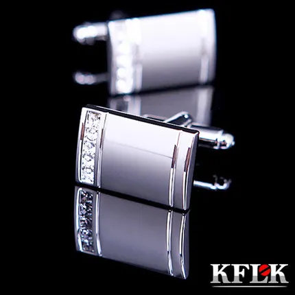 KFLK Роскошные 2020 Новые популярные серебряные запонки для рубашки мужчин подарки