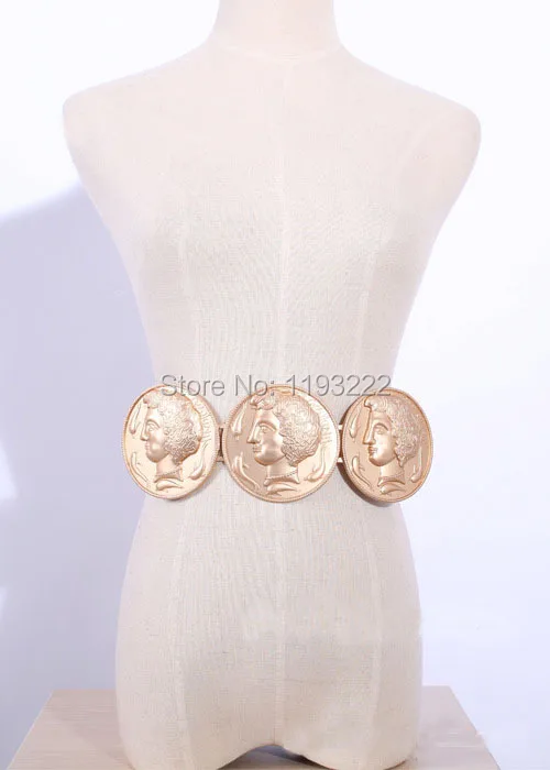 Exagerate Модный женский роскошный пояс в стиле барокко из золотистого металла с