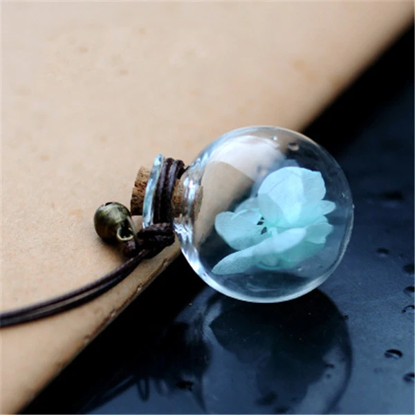 Light Blue Color Автомобильный подвесной стеклянный флакон для духов, пустая подвесная бутылка с цветком, авто интерьерное украшение, контейнер для духов с деревянной крышкой, украшения - Название цвета: Light Blue Color