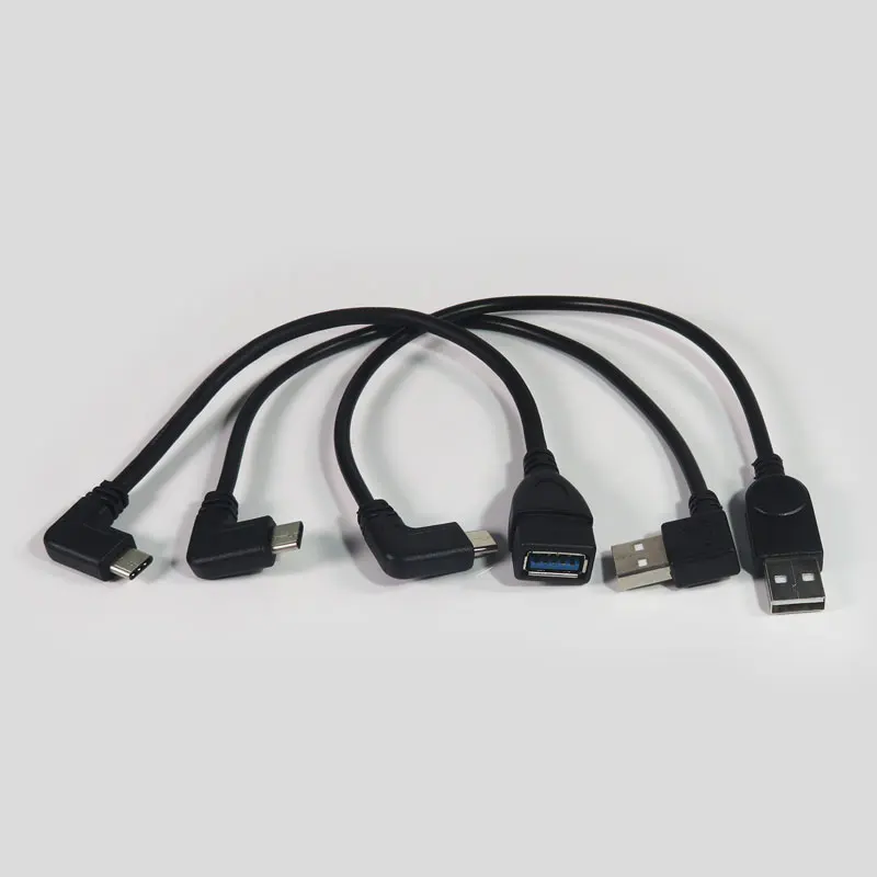 PCTONIC Тип изгиба-C USB кабель для мобильного телефона высокоскоростной USB3.0 штекер-угол USB-C Мужской адаптер питания 30 см для samsung huawei