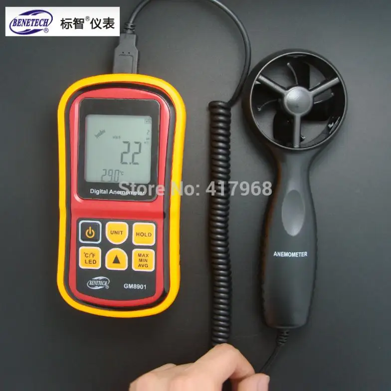 

GM8901 Handheld digital anemometer Anemometer Digital wind Air temperature measurements Tester test Wind instruments