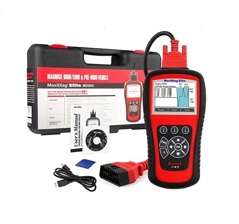 Autel MD802 OBD2 сканер EOBD инструмент сканирования для передачи двигателя ABS подушка