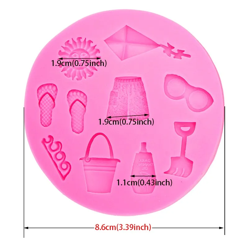 Солнечные пляжные тапочки штаны сахар торт силиконовая форма женская форма|dessert