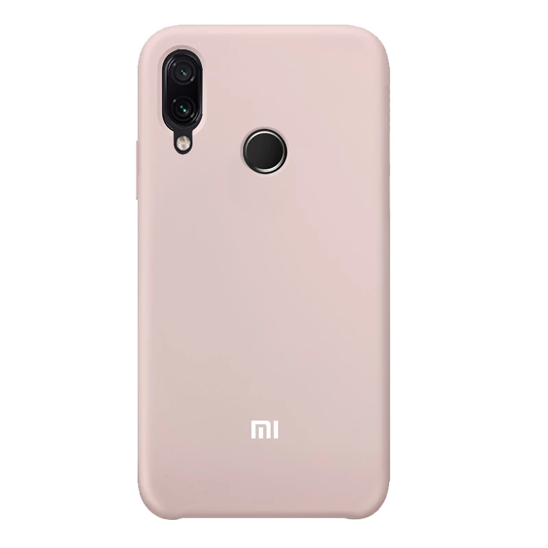 Розовый Жидкий силиконовый защитный чехол для Xiaomi Redmi Note 7 с отверстиями, защитный чехол для мобильного телефона с защитой от пота и скольжения - Цвет: Розовый