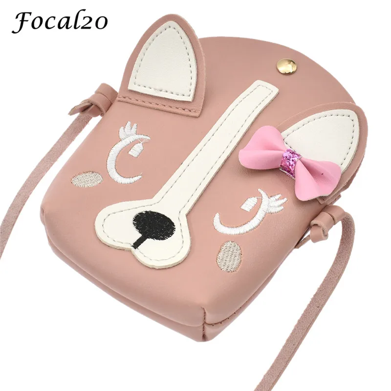 Focal20 из искусственной кожи Пёс мультфильма сумка бантом Блёстки Вышивка