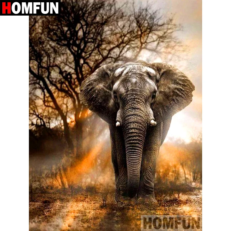 Набор для алмазной вышивки HOMFUN BK002 алмазная живопись Слон с квадратными/круглыми