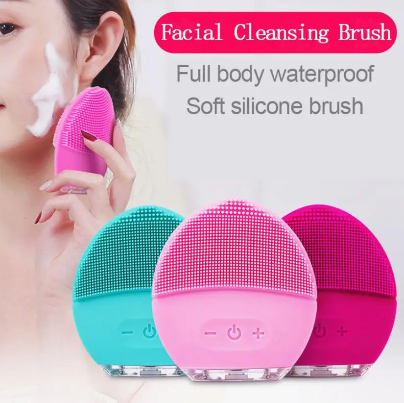 New Ultrasonic Electric Facial Cleansing Brush Vibration Skin Remove Blackheads Pore Cleanser Waterproof Silicone Face Massager