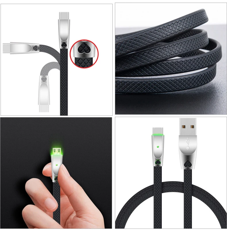 Кабель EtopLink USB Type-C нейлоновый плоский для передачи данных с медным проводом со