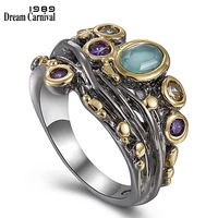 dreamcarnival 1989 baroque ring for women princess crown style chic zirconia stone jewelry thanks giving party must have wa11646