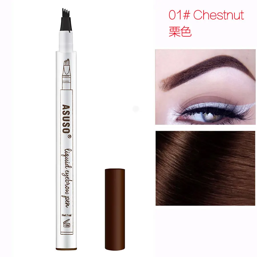 01-chestnut Горячая Распродажа, микроблейдинг, тату-ручка для бровей, водостойкая, макияж глаз, 3 цвета, легкое использование, карандаш для бровей, глубокий цвет, карандаш для бровей - Цвет: 01-chestnut