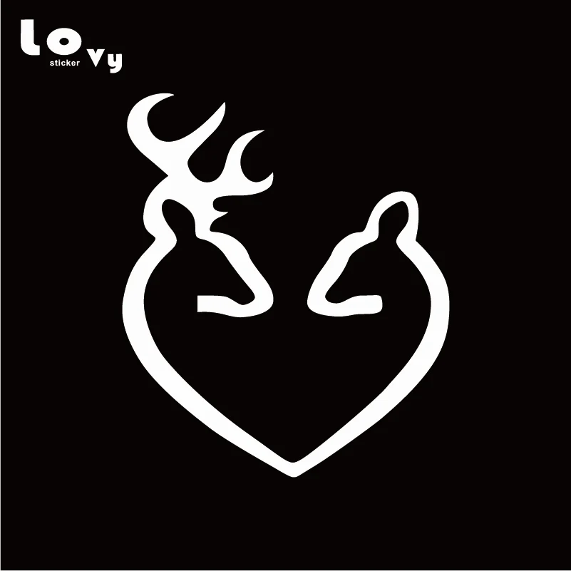 Виниловая наклейка для автомобиля Browning Deer Doe Heart Love забавная с животными