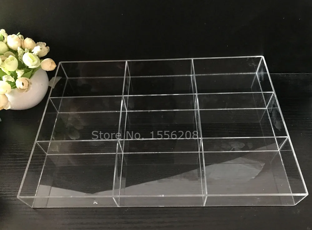 9 Grid Multi-Purpose Use Acrylic Showcase Display Storage Holder for Earrings Bracelets Necklaces Rings Organizer Tray