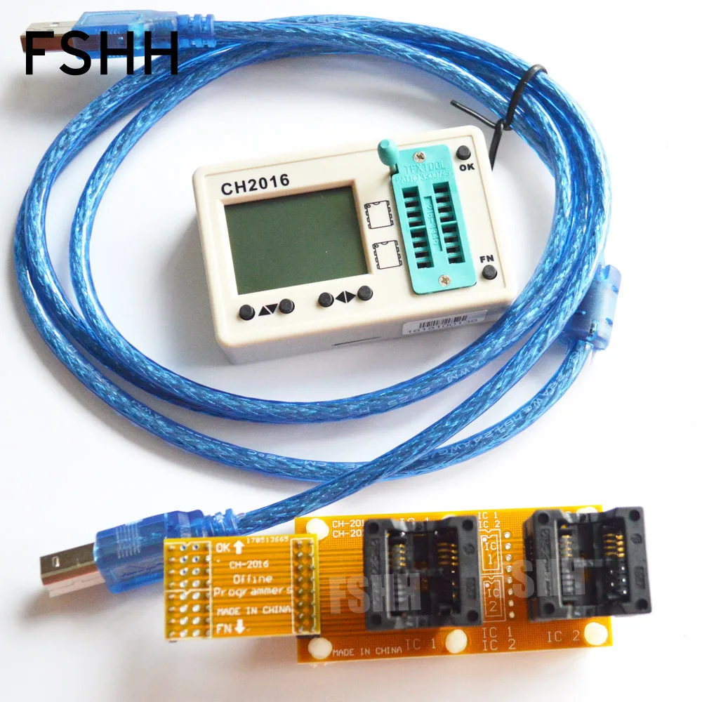 SPI FLASH programmer CH2016 Multi offline programmer+208mil SOP8+SOP8 test socket  Production 1 drag 2 programmer