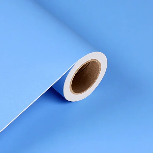 sky blue 60 см* 5 м Твердые матовые пвх DIY самоклеющиеся водонепроницаемые настенные бумажные наклейки на стену мебель ремонт ящик для гостиной декоративные - Цвет: sky blue