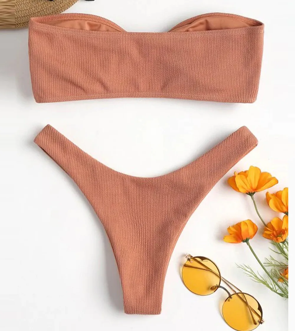 Женский купальный костюм из 2 предметов бикини с пуш ап пляжная одежда без