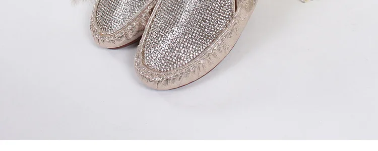 Spring Summer Flats Shoes Women Ballet Shoes For Women Casual Crystal Boat Shoes Slip On Soft Rhinestone Women Flats Plus Size