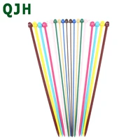 25cm length 10 set 20 piece multi color plastic single pointed knitting needles reinforcement of inner wire diy tools