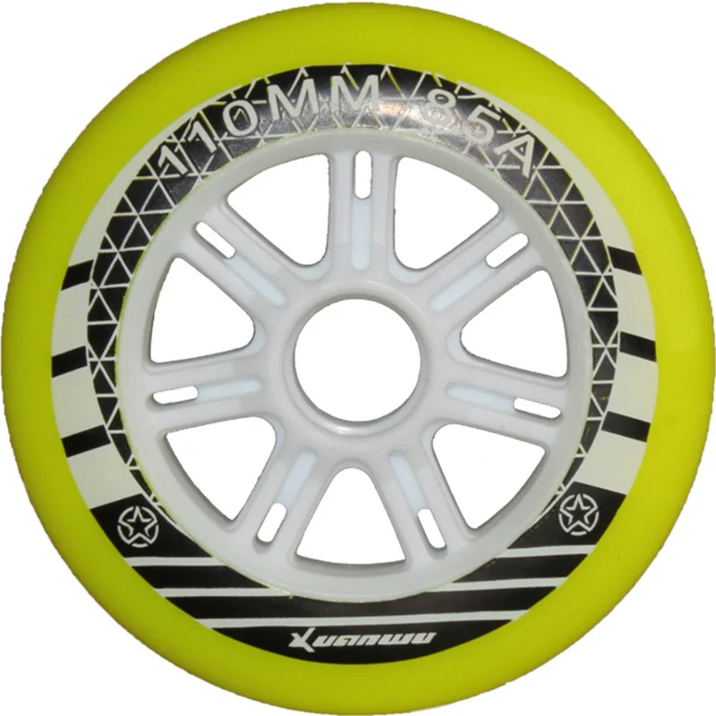 Xuanwu 110 мм колеса для катания на роликовые коньки гоночные Patines, желтый зеленый 85A сцепление для Powerslide STS Cityrun