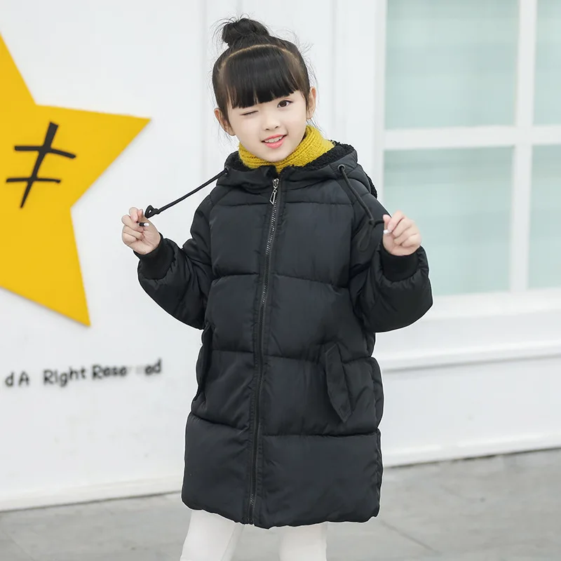 Children Winter Cotton Padded Jackets Kids Warm Coats for Girls Baby Boy Hooded Long Jacket Thick Parkas Clothes 2-8 Years | Детская