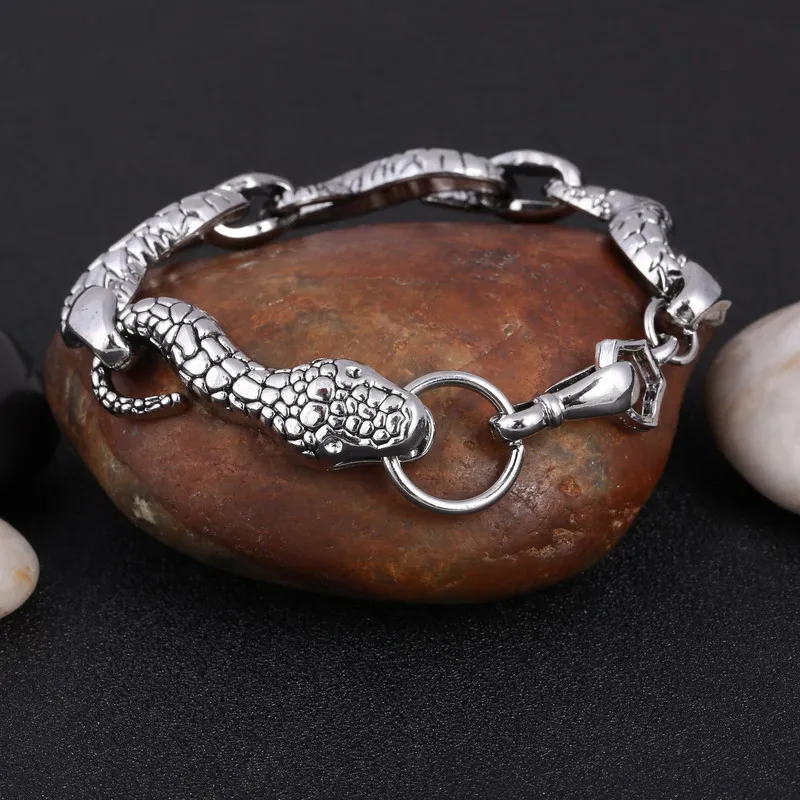 MINHIN Silver Color Snake Design Chain Bracelet For Boy Exaggerated Festival Party Decoration Jewelry | Украшения и аксессуары