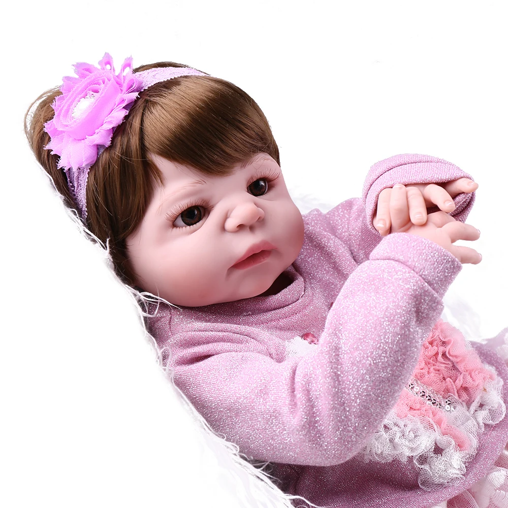 NPKDOLL 22 дюйма 55 см полностью силиконовые куклы для новорожденных реалистичные