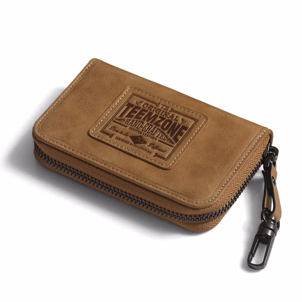 Teemzone Высокое качество Натуральная кожа коровья мужская сумка для ключей брелок